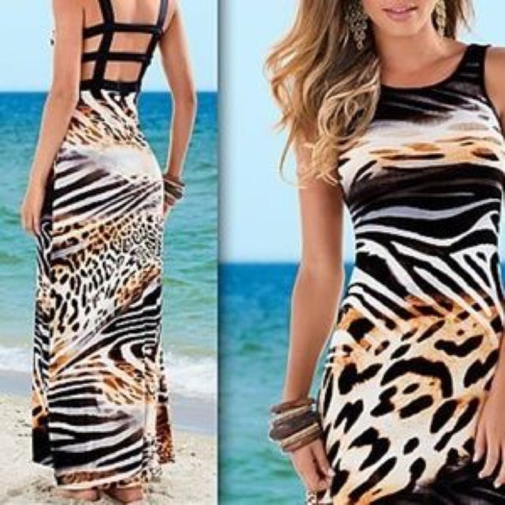 Venus Animal Print Maxi Dress